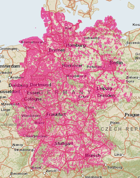 Telekom UMTS Netzabdeckung 2014